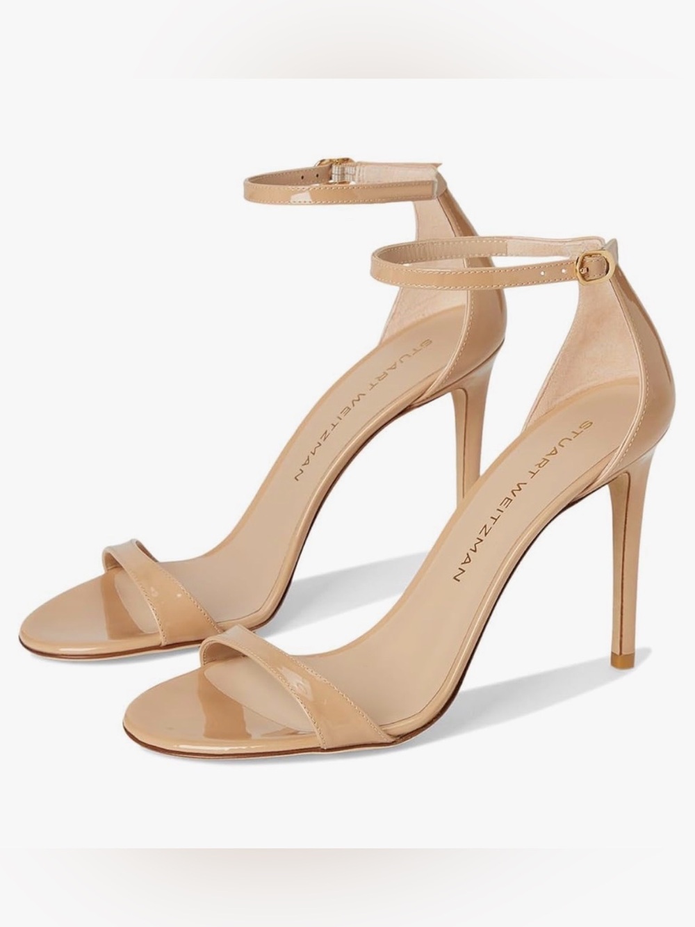Stuart Weitzman Nudist 100 Leather Strap Stiletto Sandals Womens size 7